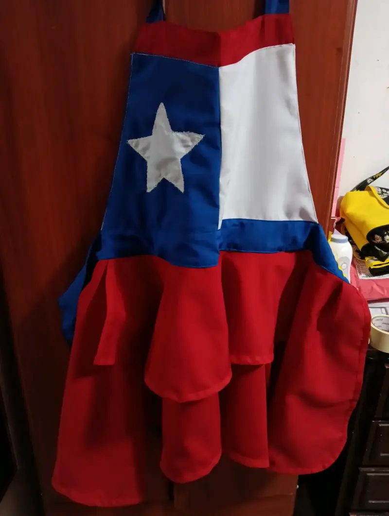 Delantal con diseño de bandera chilena - 2