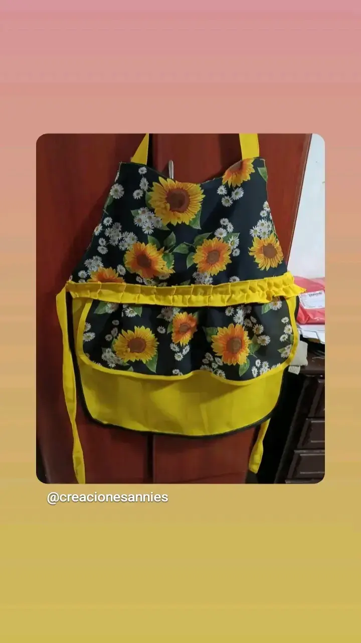Delantal de cocina con diseño de girasoles - 1