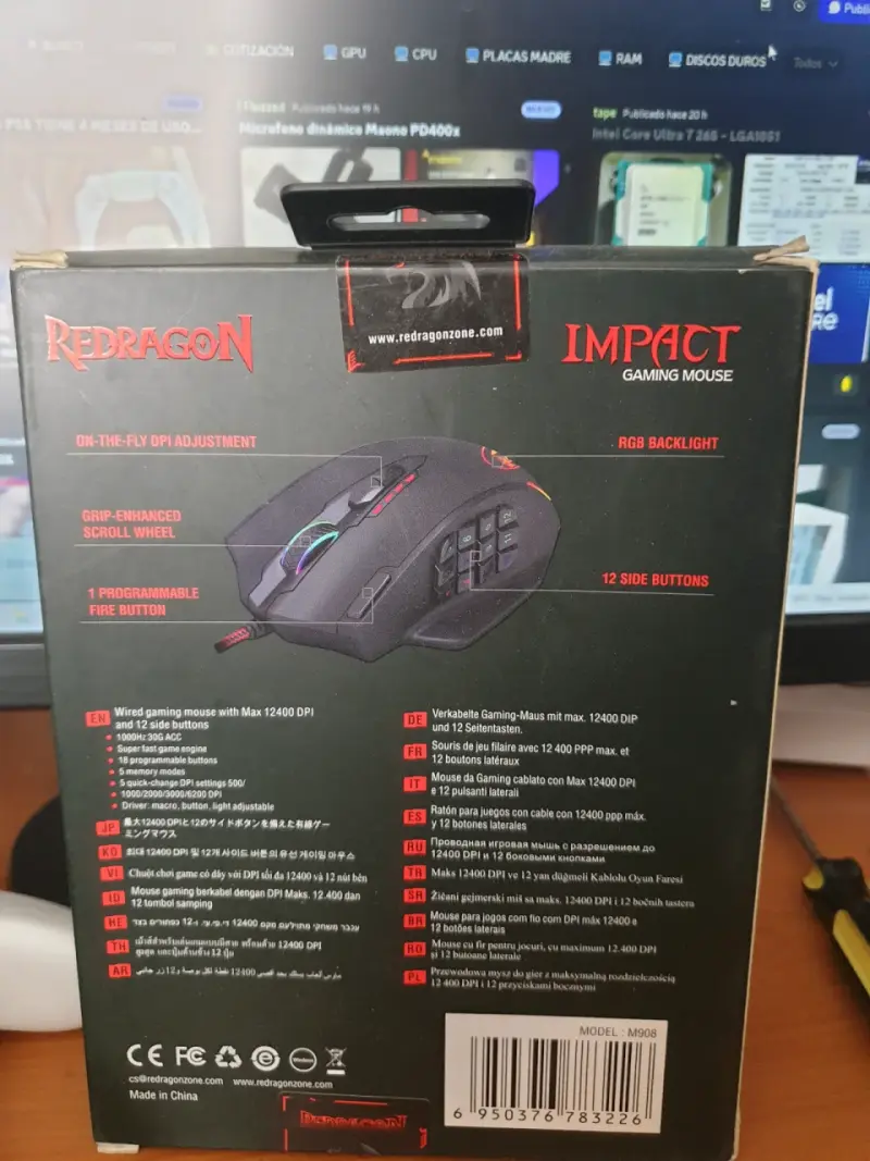Mouse Gamer Redragon Impact con Retroiluminación RGB - 2
