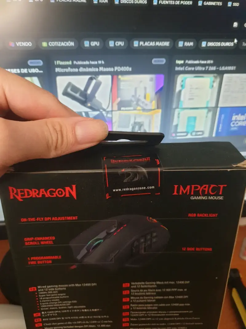 Mouse Gamer Redragon Impact con Retroiluminación RGB - 3