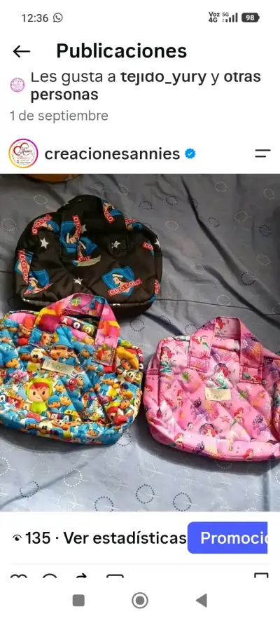 Bolsos infantiles estampados de personajes - miniatura 1