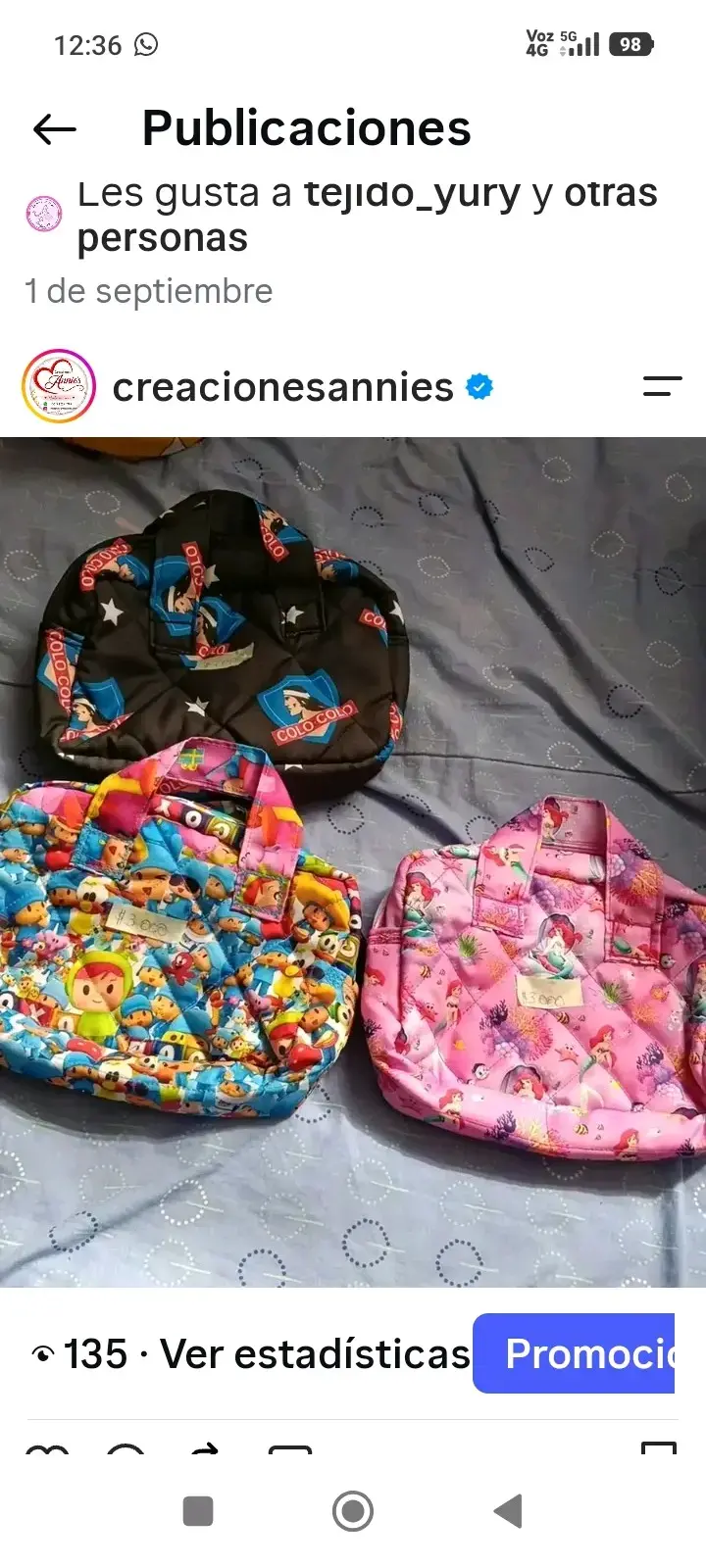 Bolsos infantiles estampados de personajes - 2