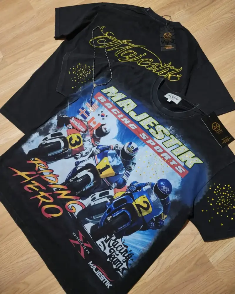 Polera Majestic Racing Sports Negra