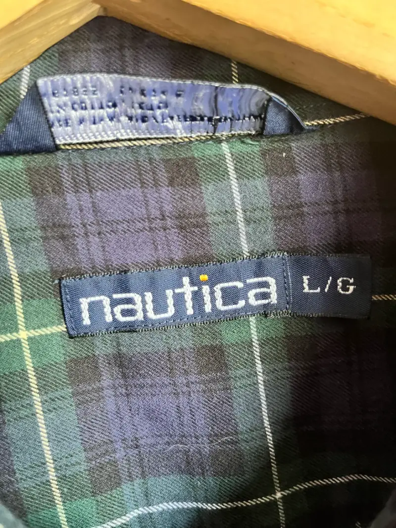 Camisa de franela a cuadros Nautica talla L - 2