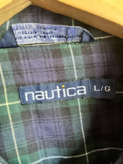 Camisa de franela a cuadros Nautica talla L - miniatura 2
