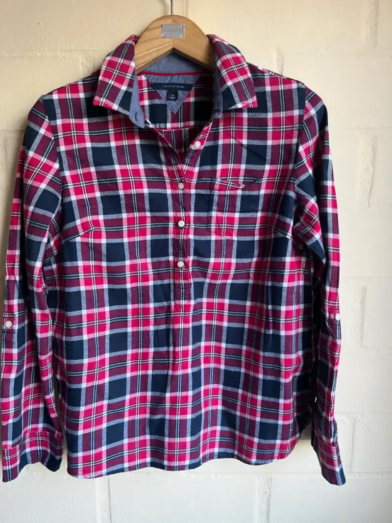 Camisa de franela a cuadros Nautica talla L - 5