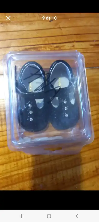 Zapatos de bebé negros con brillantes - miniatura 1