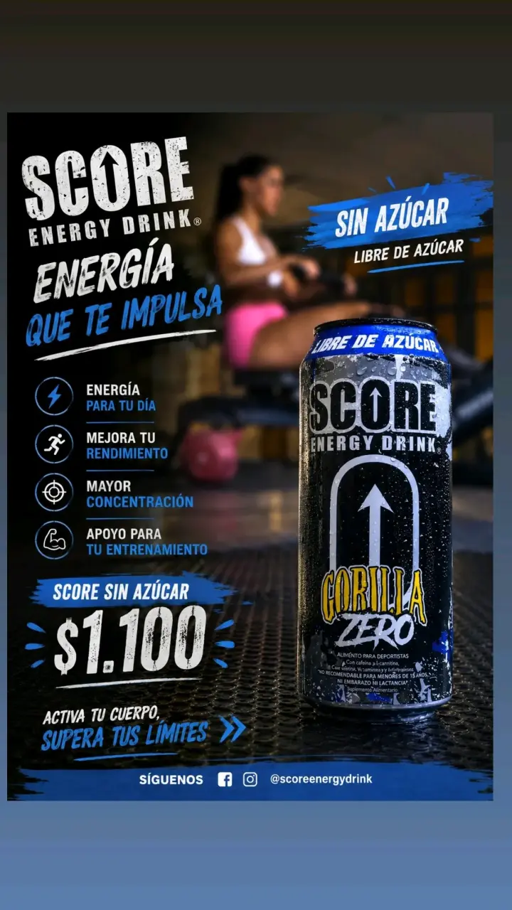 Bebida Energética Score Sin Azúcar Gorilla Zero