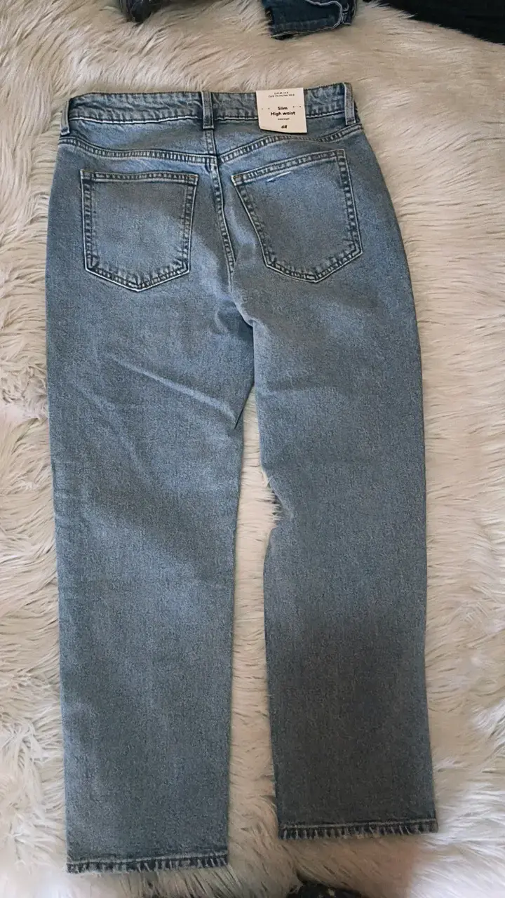 Jeans rectos de mezclilla azul claro - 2