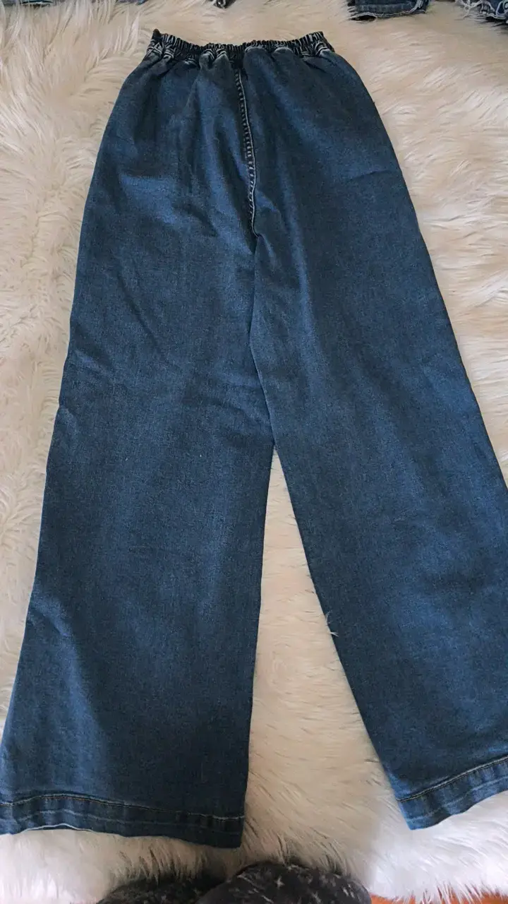 Pantalones de mezclilla anchos para mujer - 2