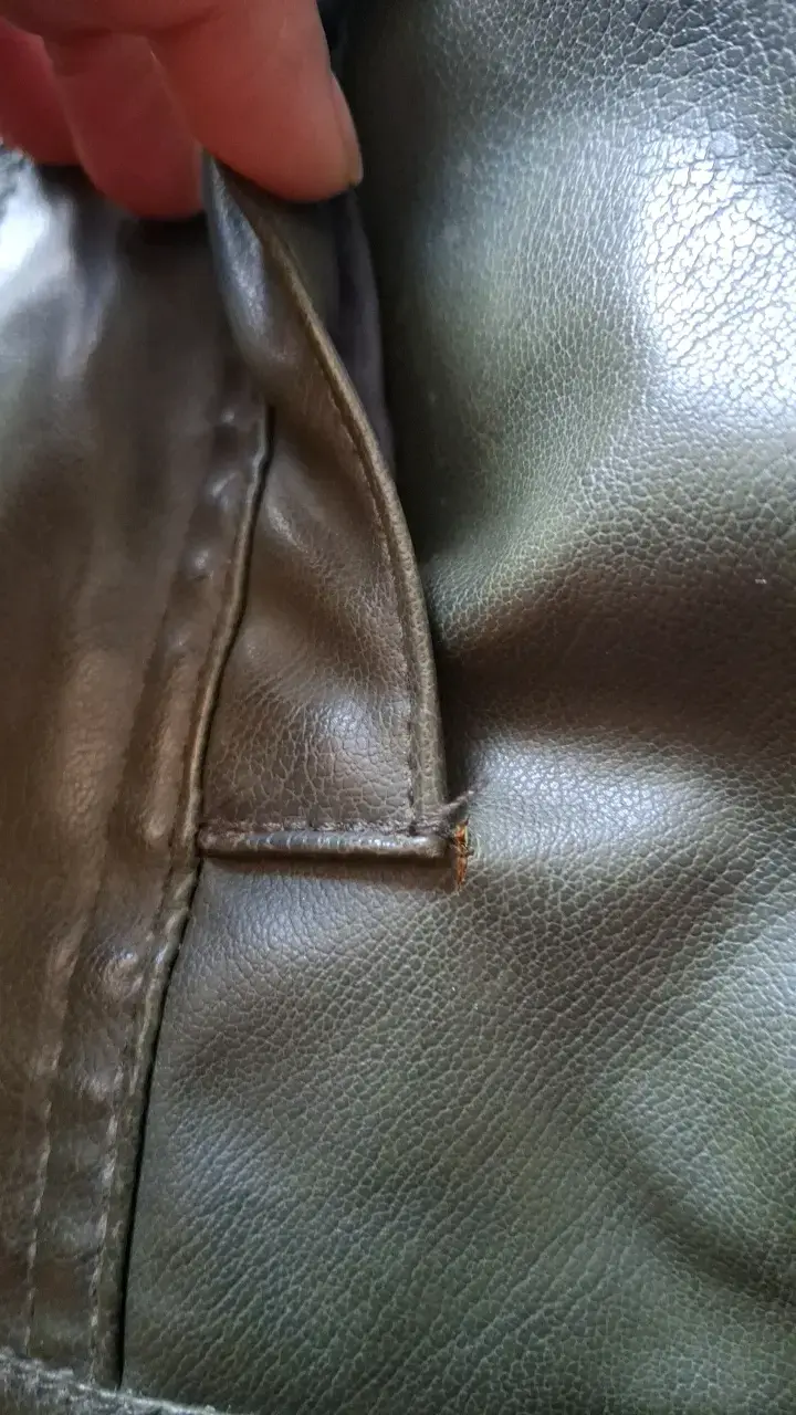 Chaqueta de cuero sintético verde para mujer - 4