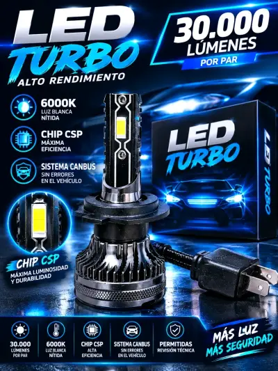 Luces LED Turbo 6000K Alto Rendimiento - miniatura 1