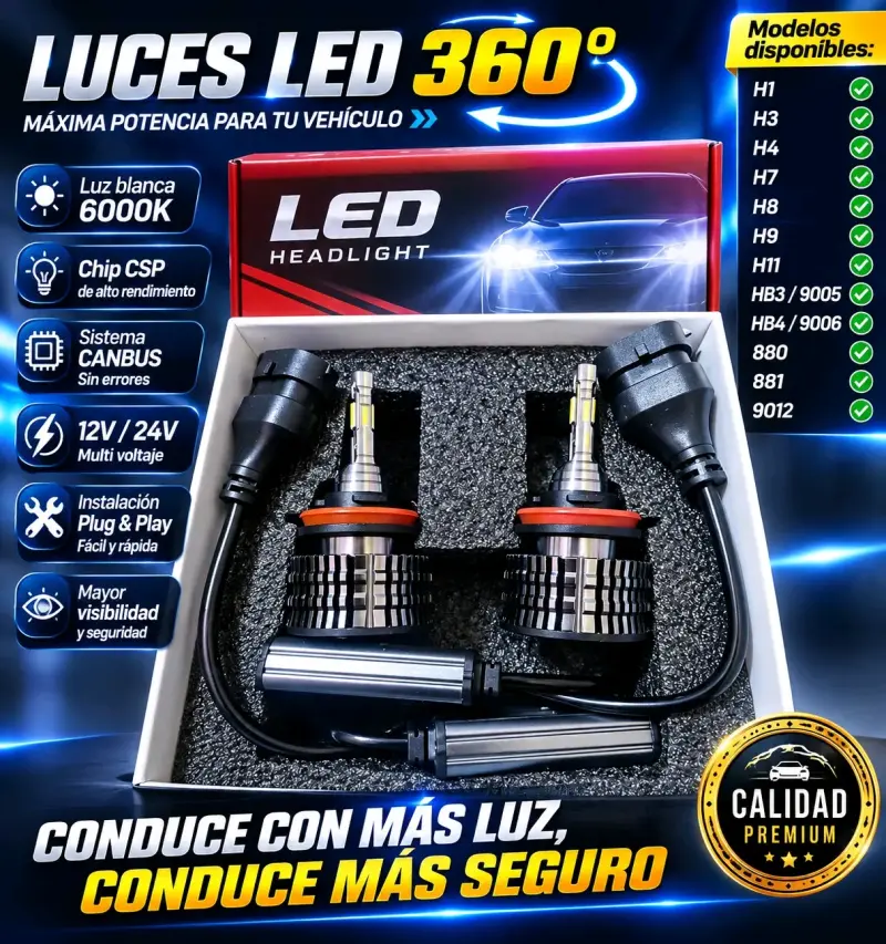 Luces LED Turbo 6000K Alto Rendimiento - 3