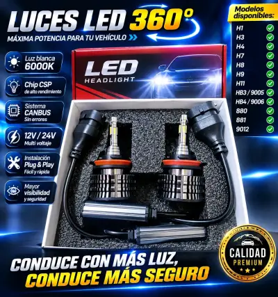 Luces LED Turbo 6000K Alto Rendimiento - miniatura 3