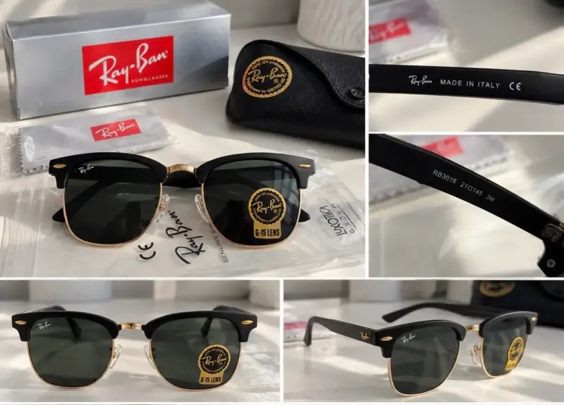 Lentes de Sol Ray-Ban Clubmaster RB3016 Negro - 3