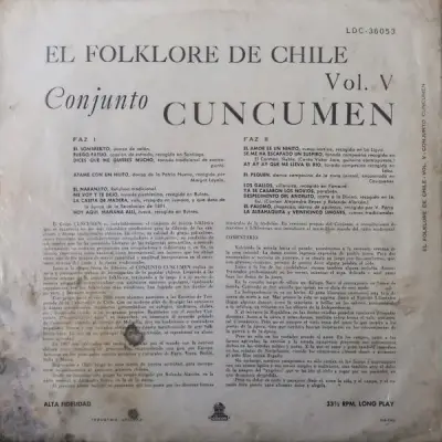Vinilo El Folklore de Chile Vol. V  Conjunto Cuncu - miniatura 2