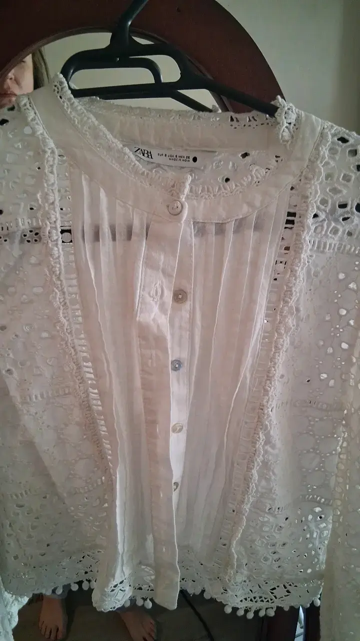 Blusa de encaje blanca Zara - 2
