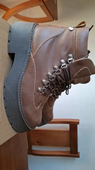 Botas de cuero marrón Romano para mujer - miniatura 2