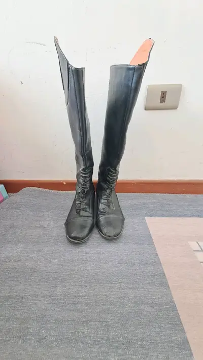 Botas de equitación negras eco-cuero - miniatura 3