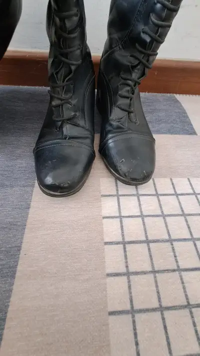Botas de equitación negras eco-cuero - miniatura 5