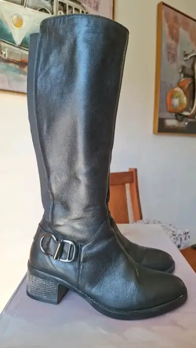 Botas largas negras de cuero Apology - miniatura 2