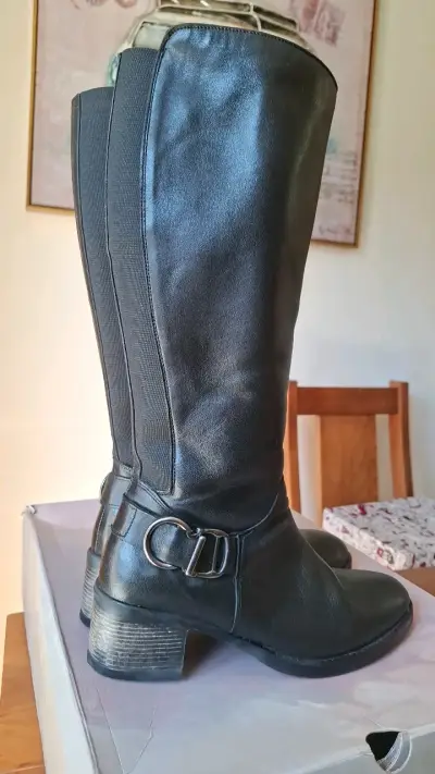 Botas largas negras de cuero Apology - miniatura 3