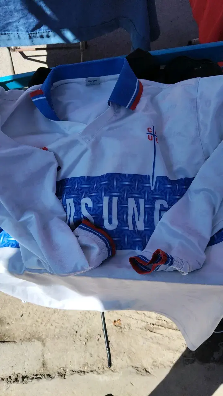 Camiseta de fútbol Lotto Samsung blanca y azul - 2