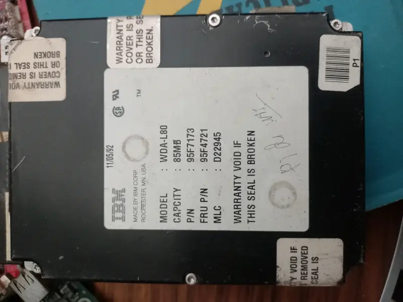 Disco Duro IBM 85MB Modelo WDA-L80