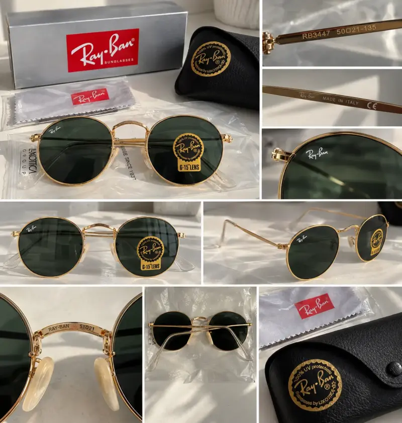Lentes de Sol Ray-Ban RB3447 Redondos Dorados G-15 - 4