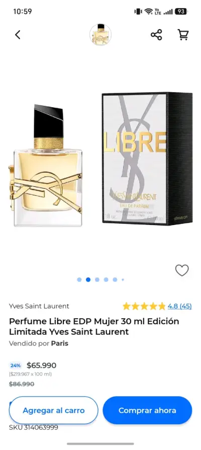 Perfume Yves Saint Laurent Libre EDP Mujer 30ml - miniatura 2