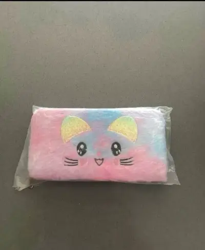 Billetera estuche de lápices peluche multicolor - miniatura 1