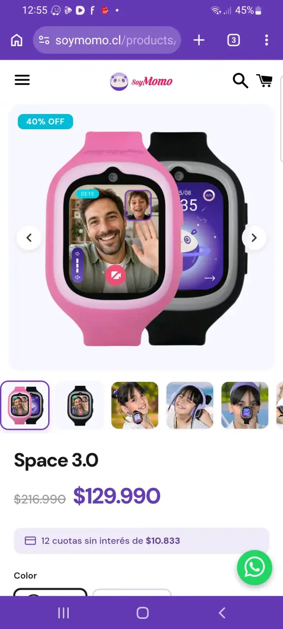 Reloj inteligente para niños SoyMomo Space 3.0 rosa - 1