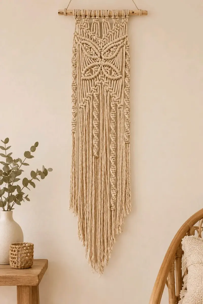 Tapiz de macramé decorativo bohemio