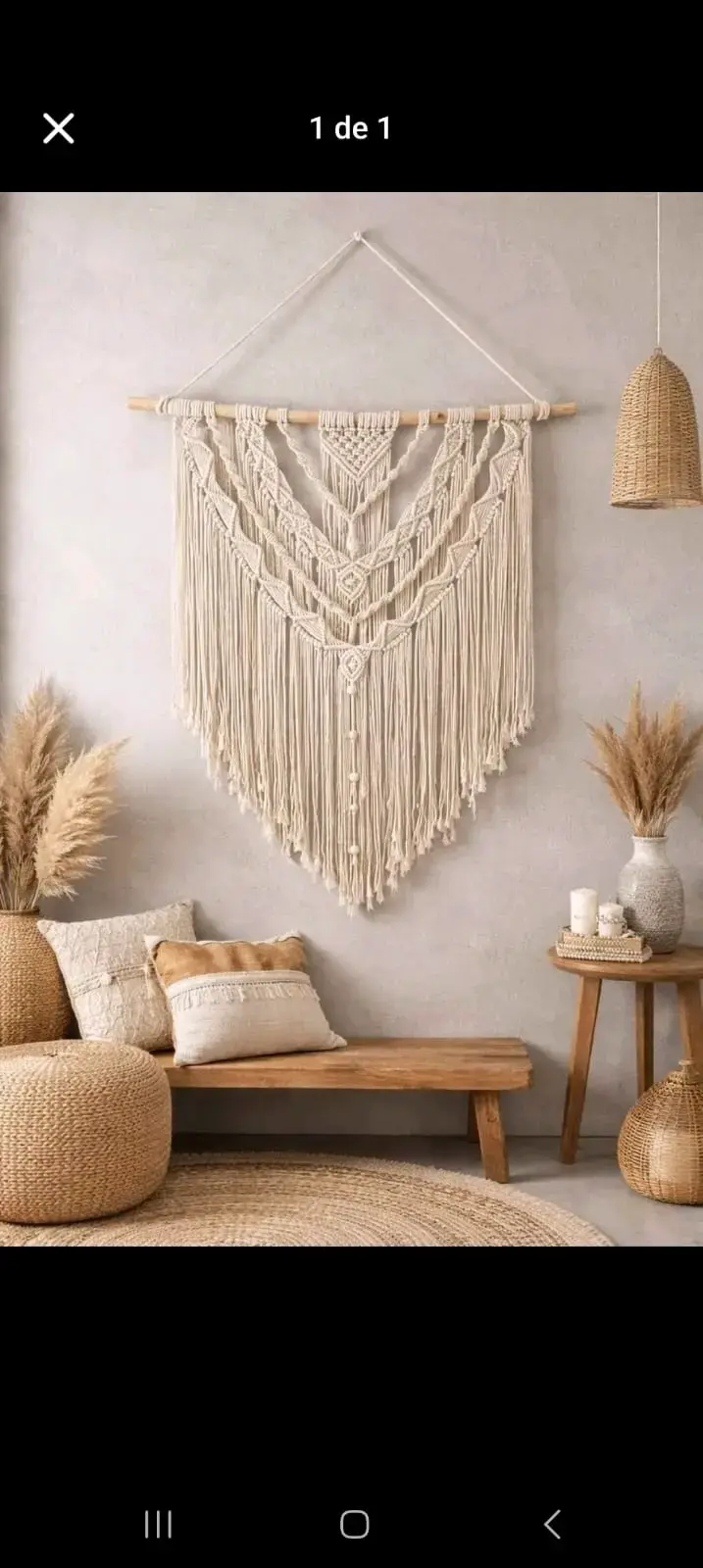 Tapiz de macramé bohemio para pared