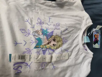 Polera de niña Frozen Elsa blanca - miniatura 2