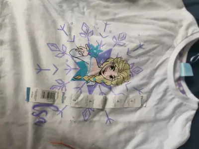 Polera de niña Frozen Elsa blanca - miniatura 3