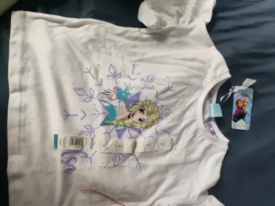 Polera de niña Frozen Elsa blanca - miniatura 4