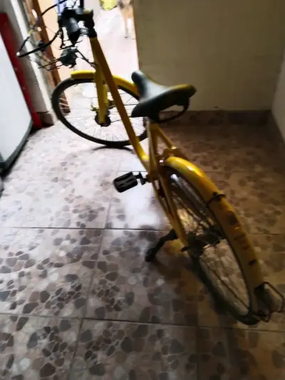Bicicleta urbana amarilla con canasto - miniatura 2