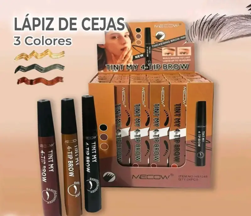 Lápiz de Cejas Mecow Tint My 4-Tip Brow 3 Colores