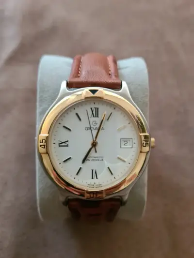 Reloj automático Grovana con correa de cuero - miniatura 1