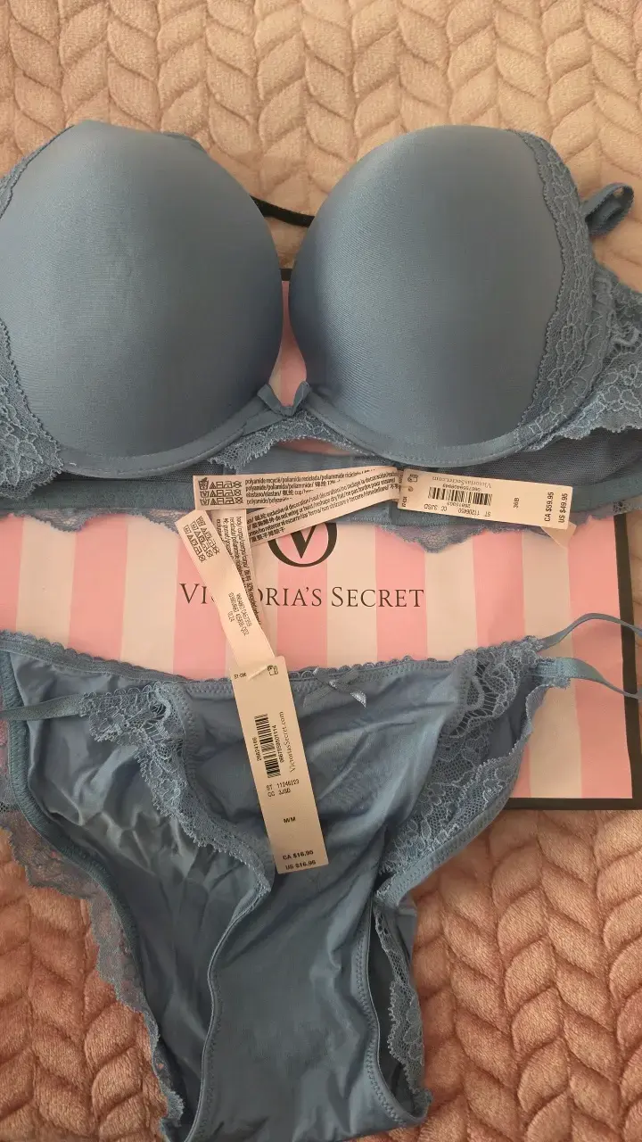 Conjunto de lencería azul con encaje Victoria's Secret - 4