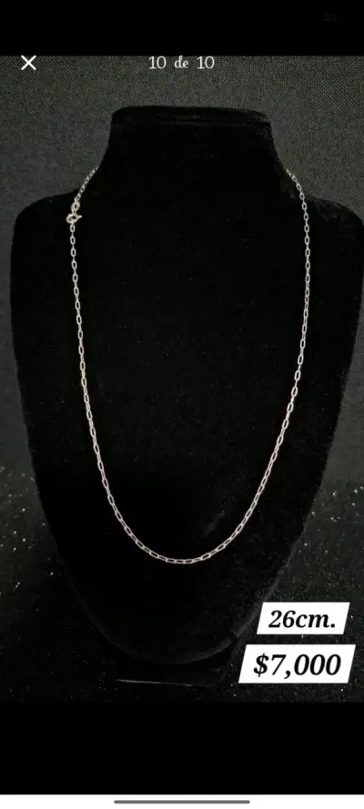 Collar de plata 26cm elegante - miniatura 1