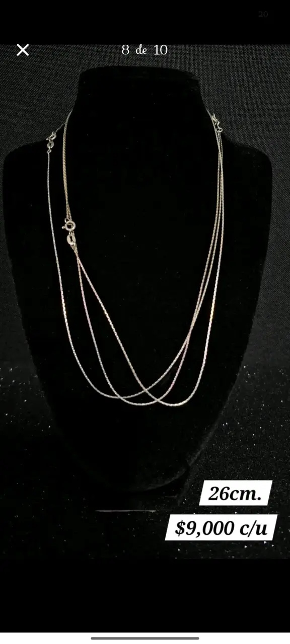Collar de plata 26cm elegante - 3