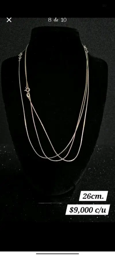 Collar de plata 26cm elegante - miniatura 3