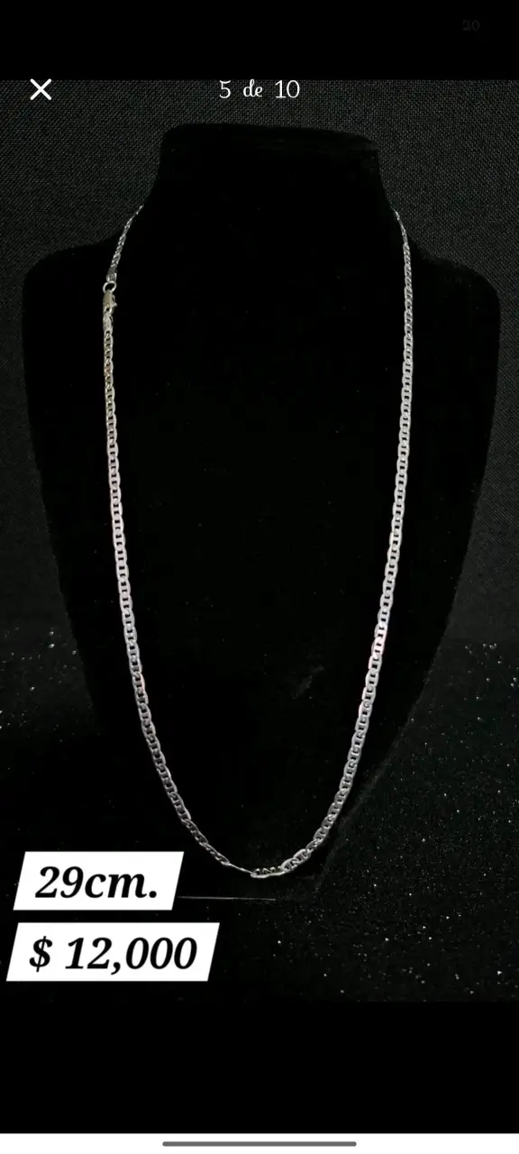 Collar de plata 26cm elegante - 6
