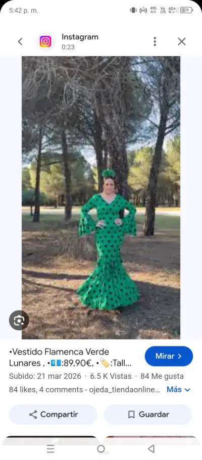 Vestido flamenco verde con lunares - miniatura 2