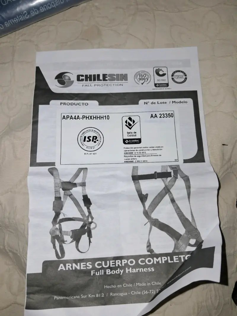 Arnés Seguridad Chilesin Dieléctrico Cuerpo Comple - 3