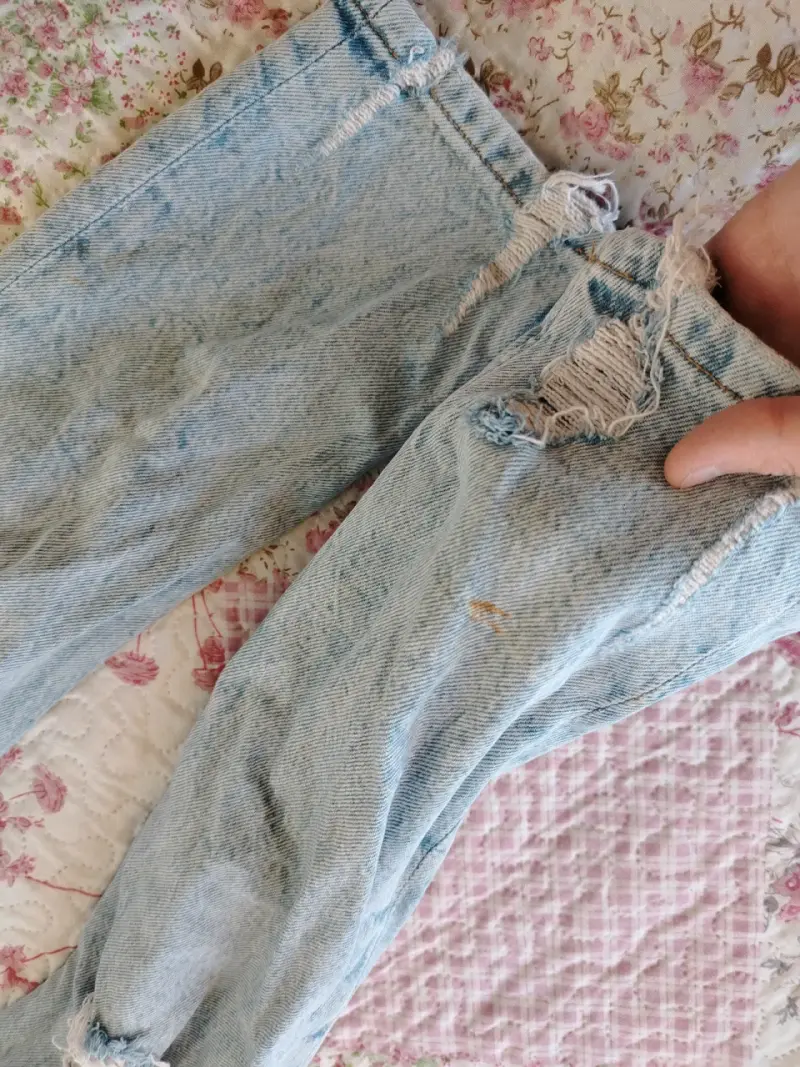 Jeans rasgados celestes para mujer Zara - 4