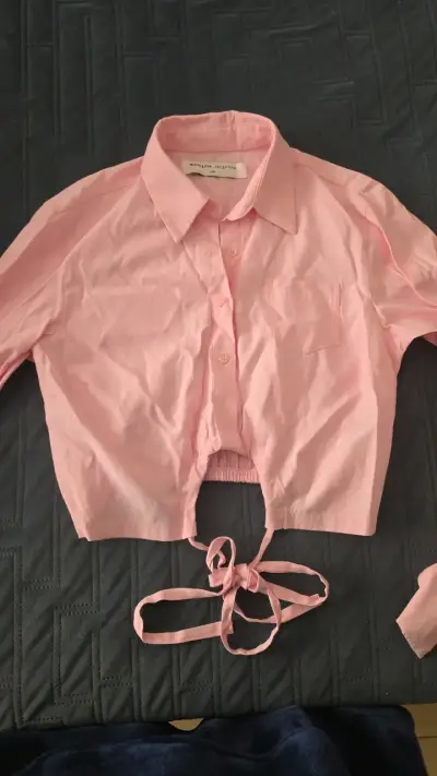 Blusa corta rosa Nicoletta Valentina - miniatura 1