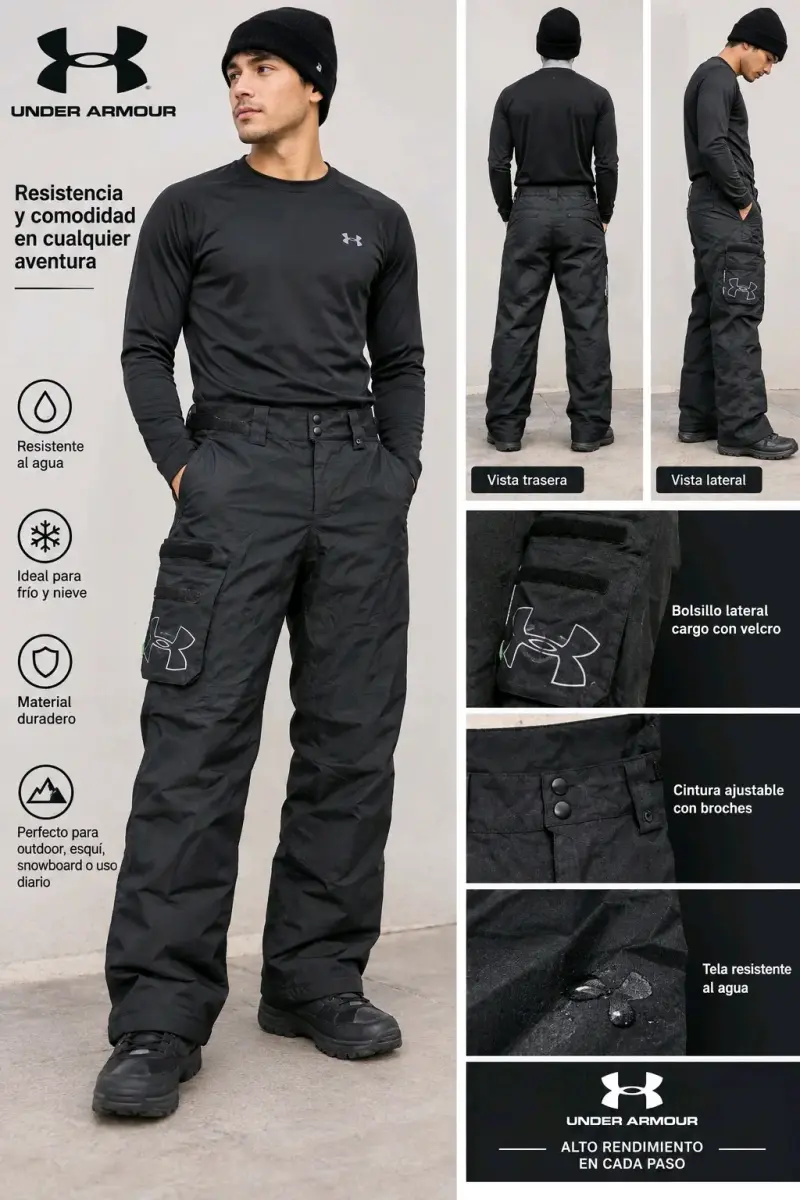 Pantalones de nieve impermeables Under Armour negros - 2